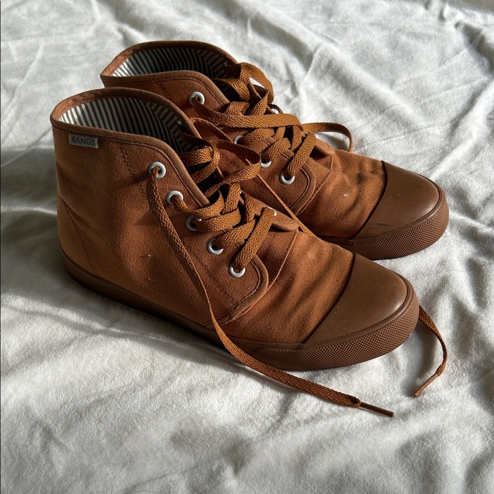 BANGS Canvas Brown High-Top Sneakers